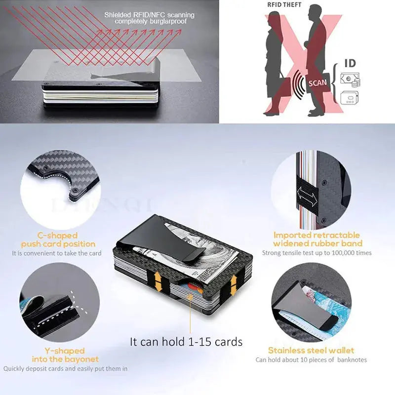 Slim Wallet For Men - Front Pocket RFID Blocking Minimalist Wallet For