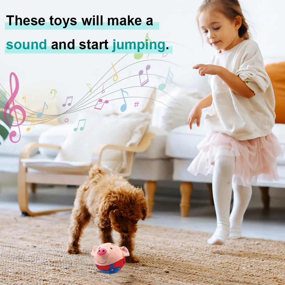 Cartoon Pig Active Moving Pet Plush Toy USB Rechargeable Interactive