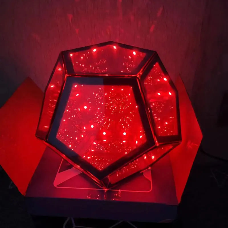 3D Cube Light Creative Cool Infinite Dodecahedron Nightlight Colorful Art Light USB Nightlight Girls Birthday Christmas Gift