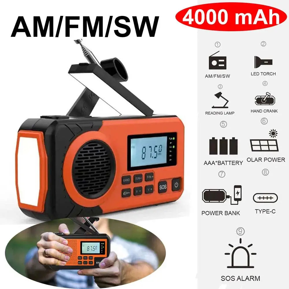 Emerson Emergency AM / FM Radio with Weather Band and Power Bank Black Lavender
