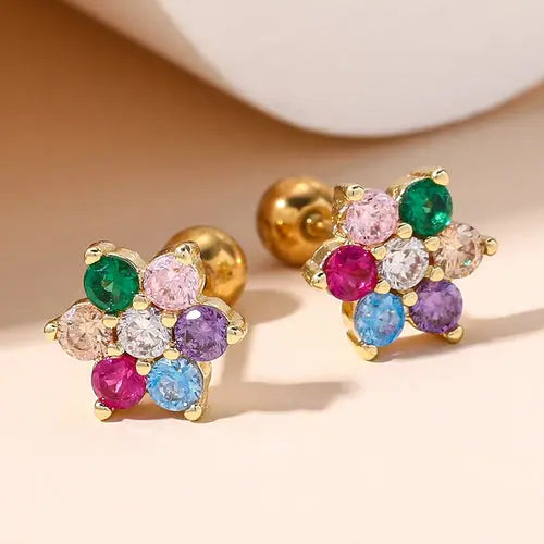 Women's Delicate Acupuncture Points Weight Loss Earrings Cubic