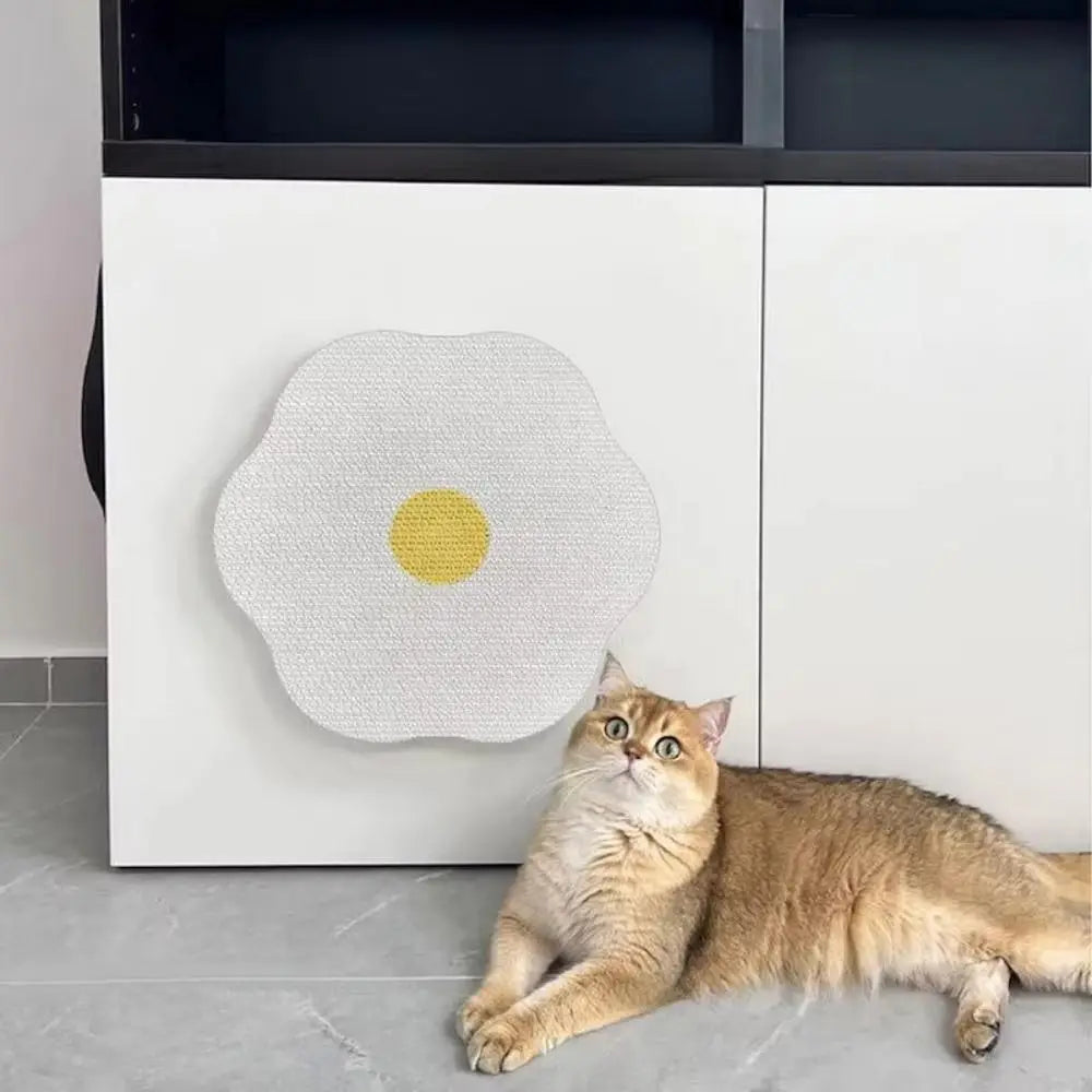 Flower Shape Cat Scratching Board Wall Mounted Detachable Cat Nail File Scratcher Space Saving Wear-resistant