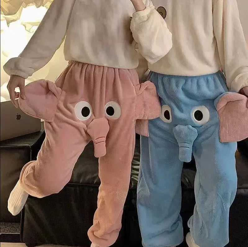 Women Pants Autumn Winter Funny Cute Couple Pajama Pants Squeeze