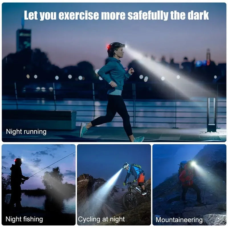 Powerful LED Headlamp Rechargeable Telescopic Zoomable Headlight