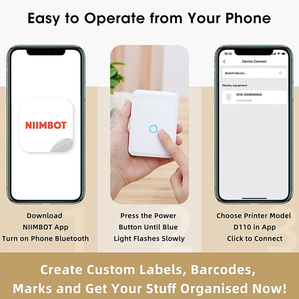 Niimbot D110 Portable Mini Printer Thermal Adhesive Sticker Label