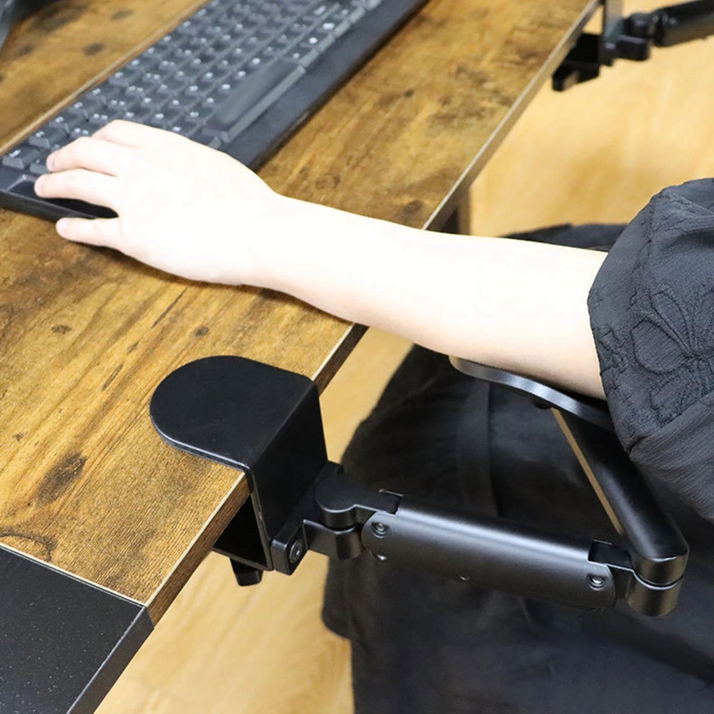 Multifunction Arm Rest Support for Desk Durable Adjustable Wrist Support for Computer Chair Mount Keyboard Armrest Mouse Tray