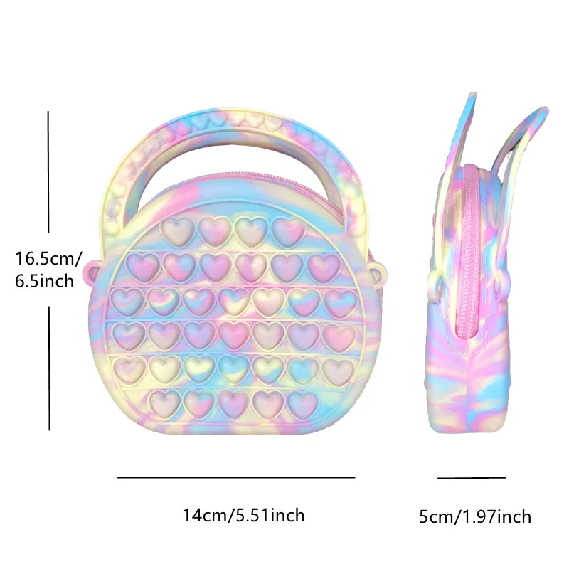 Pop Purse Silicone Sensory Push Pop Bubble Bag Crossbody Bag Antistress Toys Reliver Autism Handbag Coin Pouch for Kids Digitaling 2 Store