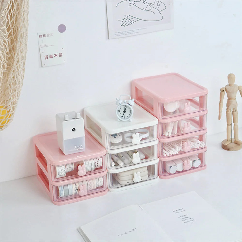 Transparent Desk Organizer Drawer Cute Plastic Clear Organizing Boxes