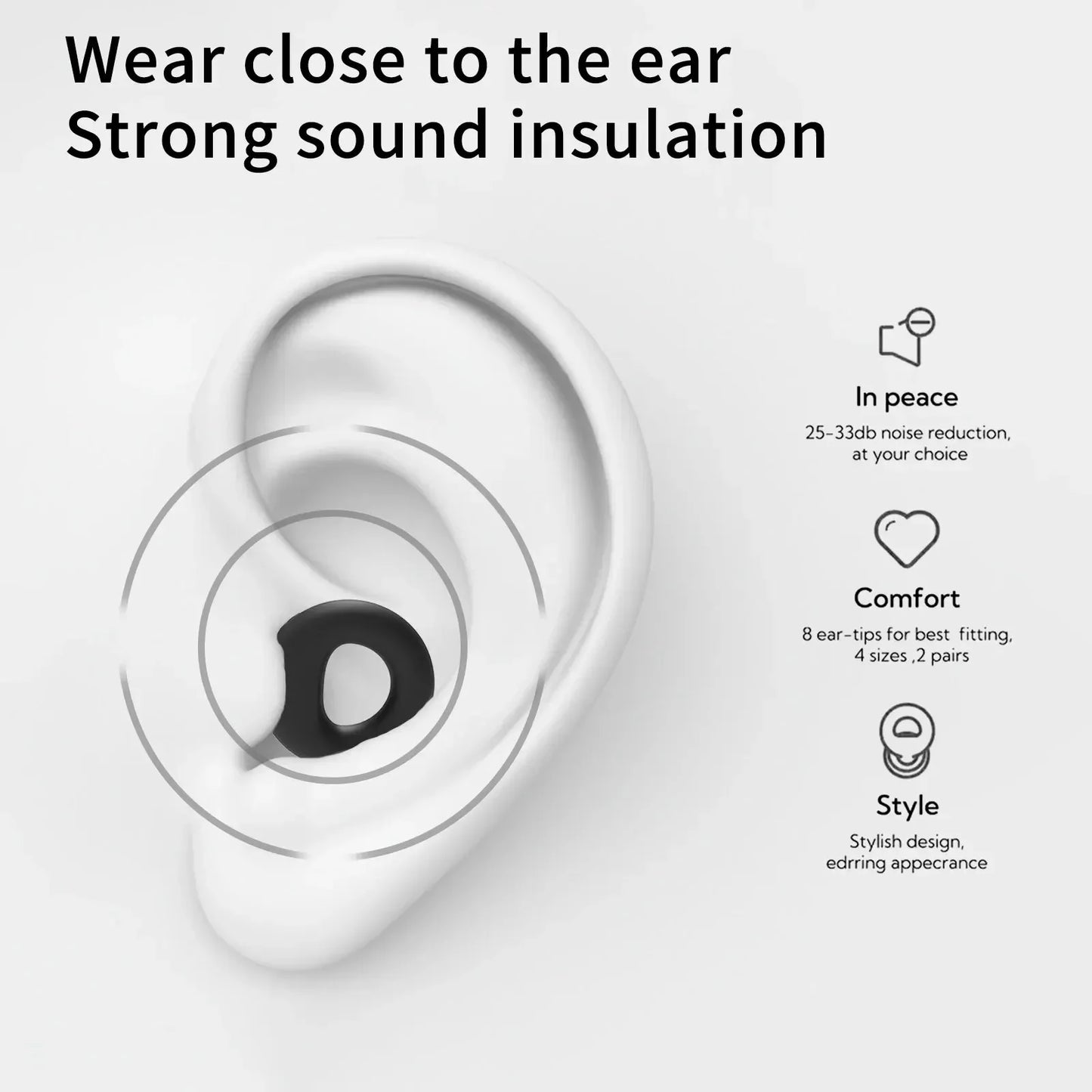 HUAK Quiet Ear Plugs for Noise Reduction – Super Soft, Reusable