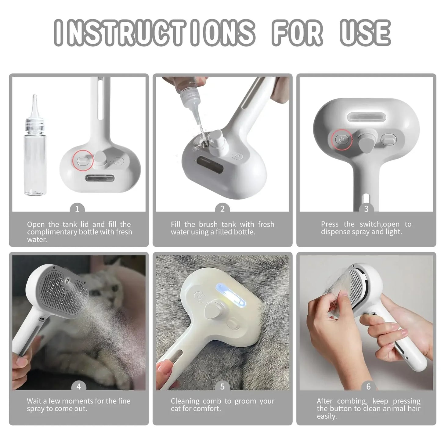 SonicSpray Grooming Brush