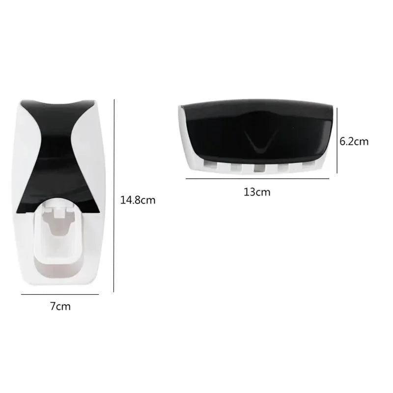 1Set Toothbrush Holder With Automatic Toothpaste Dispenser Wall