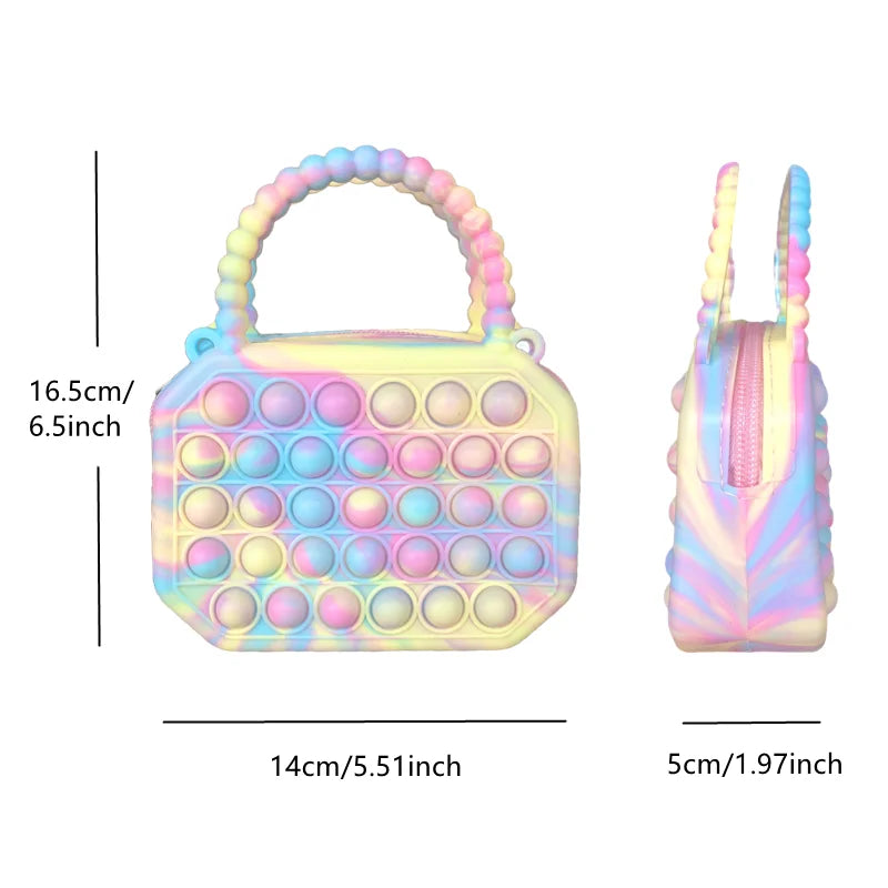 Pop Purse Silicone Sensory Push Pop Bubble Bag Crossbody Bag Antistress Toys Reliver Autism Handbag Coin Pouch for Kids Digitaling 2 Store