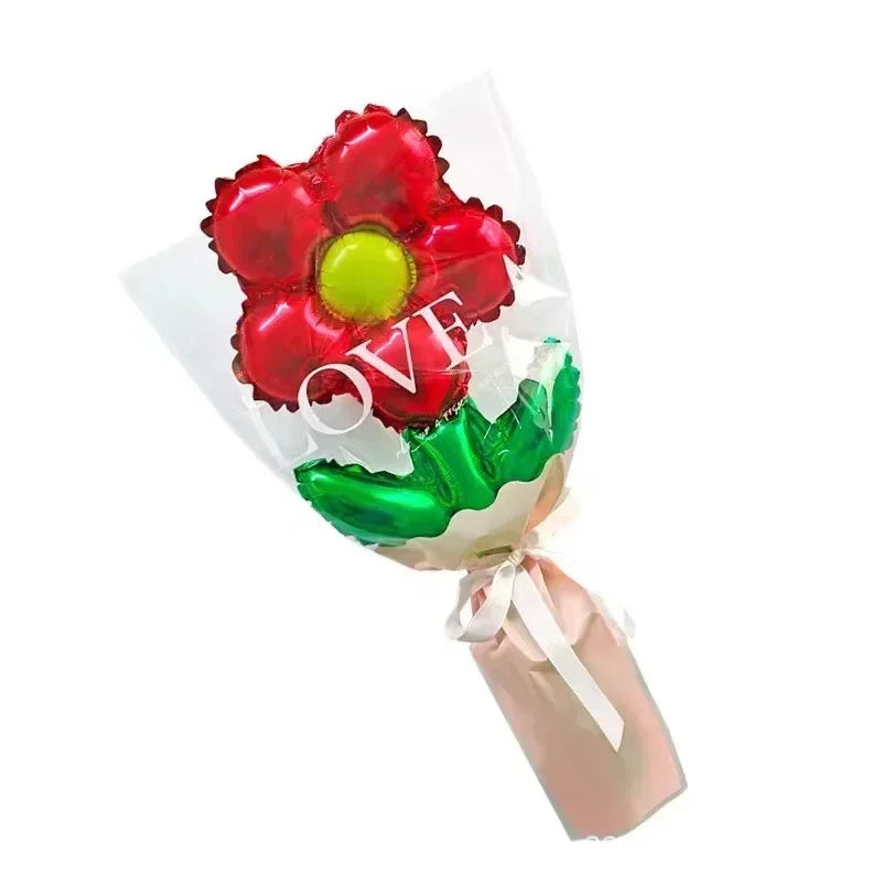 Large Wide Neck Transparent Bobo Balloon Flower Bouquet Doll Snack