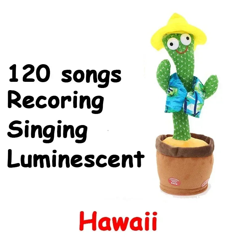 A talking cactus toy that can be charged, recorded, and repeated. Suitable for Spanish, English, and Arabic voice changer