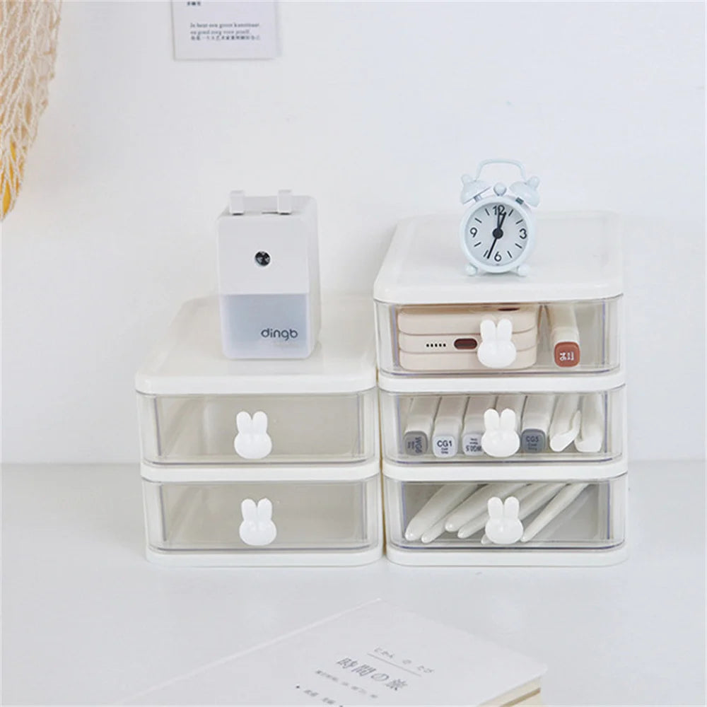 Transparent Desk Organizer Drawer Cute Plastic Clear Organizing Boxes