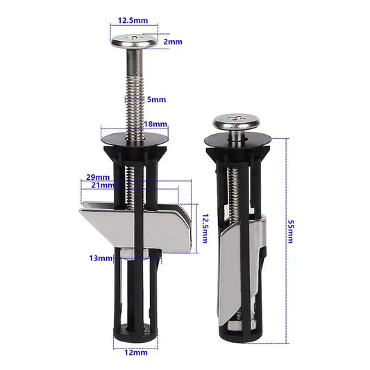 2 PCS Universal Stainless Steel Water Tank Toilet Seat Hinges Bolts