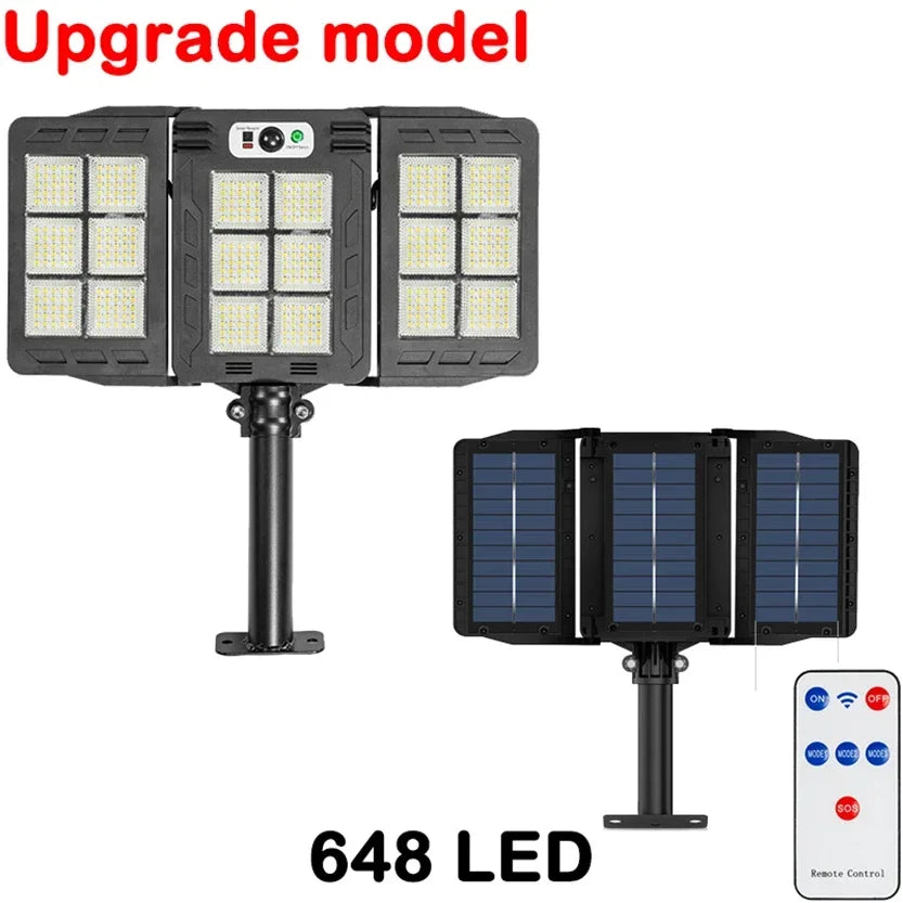 Solar Sensor Light 122 LED 3Head Outdoor Spotlight with 3 Modes