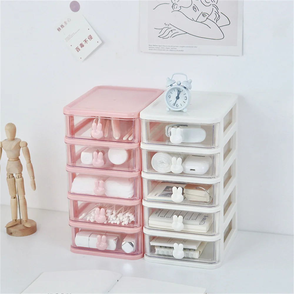 Transparent Desk Organizer Drawer Cute Plastic Clear Organizing Boxes