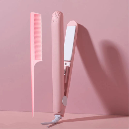 Pink Ceramic Flat Iron Hair Straightener For Smooth Finish Ceramic