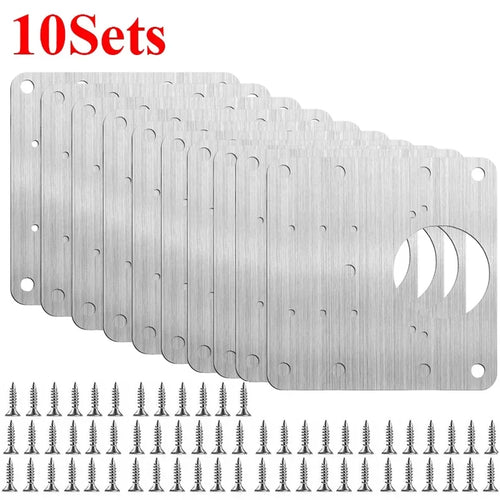 Stainless Steel Hinge Repair Plate Kits Cabinet Furniture Drawer Table