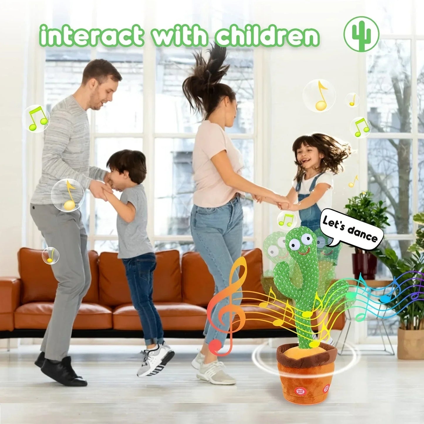 A talking cactus toy that can be charged, recorded, and repeated. Suitable for Spanish, English, and Arabic voice changer