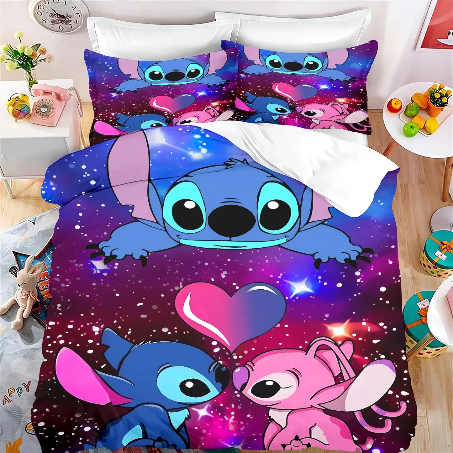 MINISO Cartoon Duvet Cover Set - 3 Pcs, Printed, Home