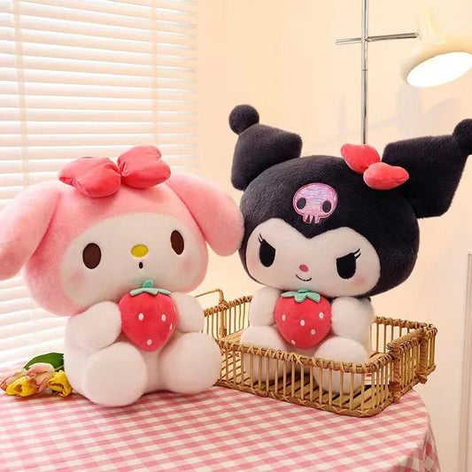 22/35cm Sanrio Strawberry Kuromi Pillow Plush Toy Girls Soft Stuffed Animal Toys Strawberry Melody Doll Gift Shop1103717545 Store
