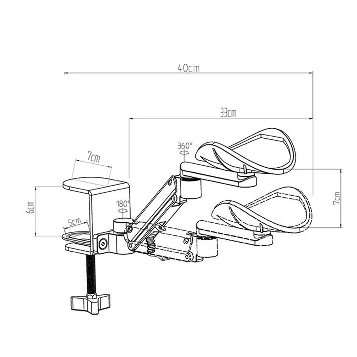 Multifunction Arm Rest Support for Desk Durable Adjustable Wrist Support for Computer Chair Mount Keyboard Armrest Mouse Tray