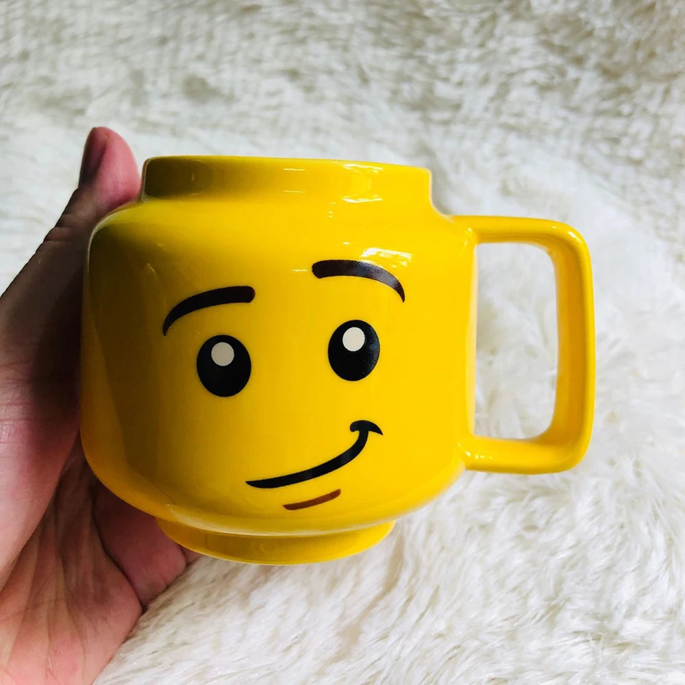 Cartoon Ceramic Mug Cup 250ML with Cute Impish Expression Figure Head