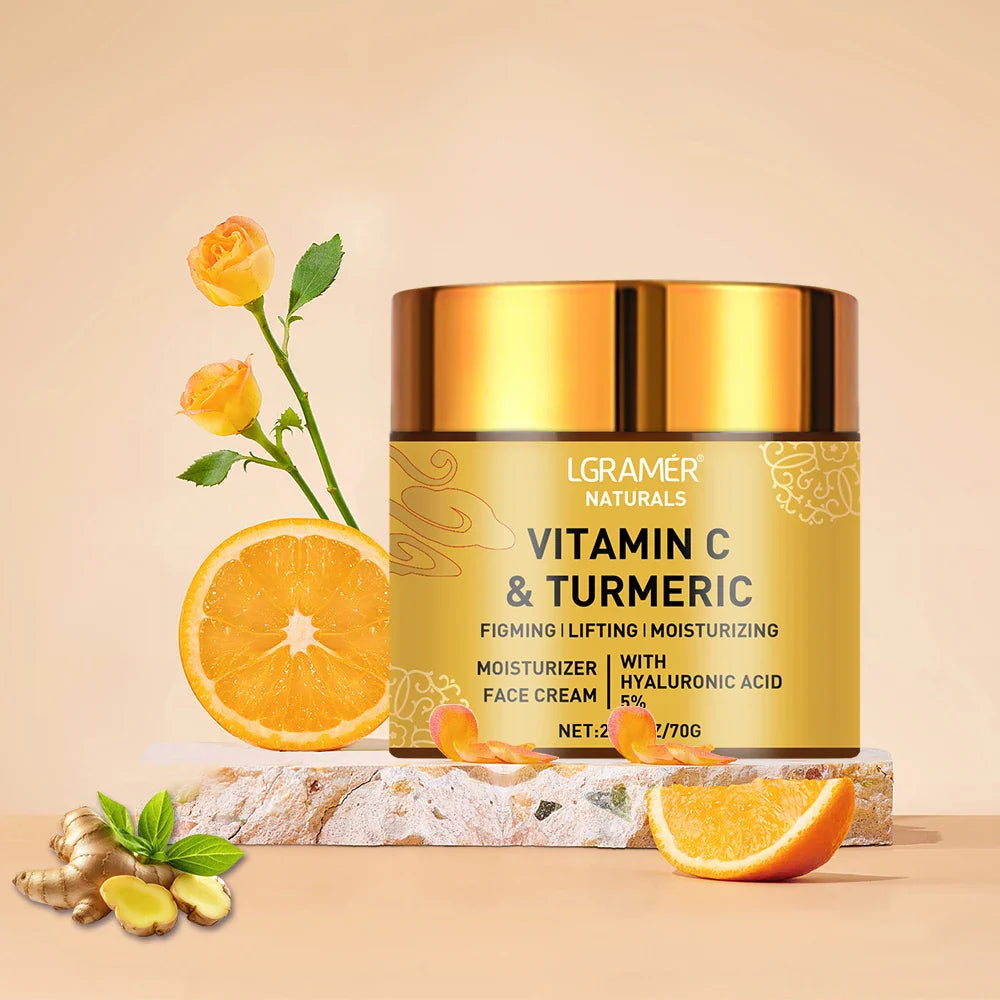 Turmeric Vitamin C Face cream Retinol Moisturizing Firming Hyaluronic Lightening Repairing Smooth Skincare Whitening Creams REAROYA Beauty Store