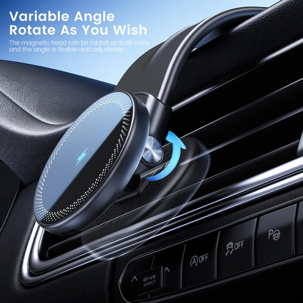 Toocki 15W Wireless Car Charger Bendable Magnetic Car Phone Holder for