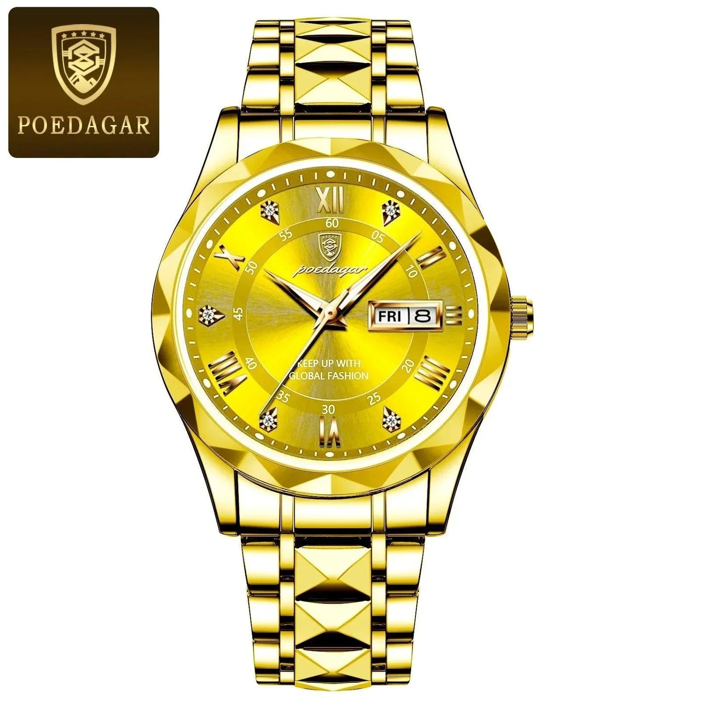 Luxury Business Watch Stylish Waterproof Luminous Timepiece POEDAGAR Official Store