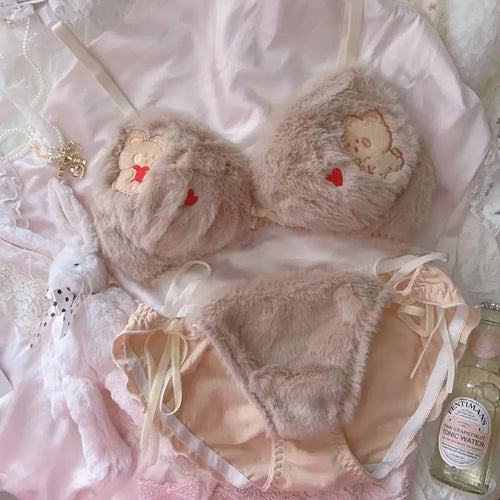 Japanese Girls Cute Lingerie For Women Cartoon Bear Students Plush