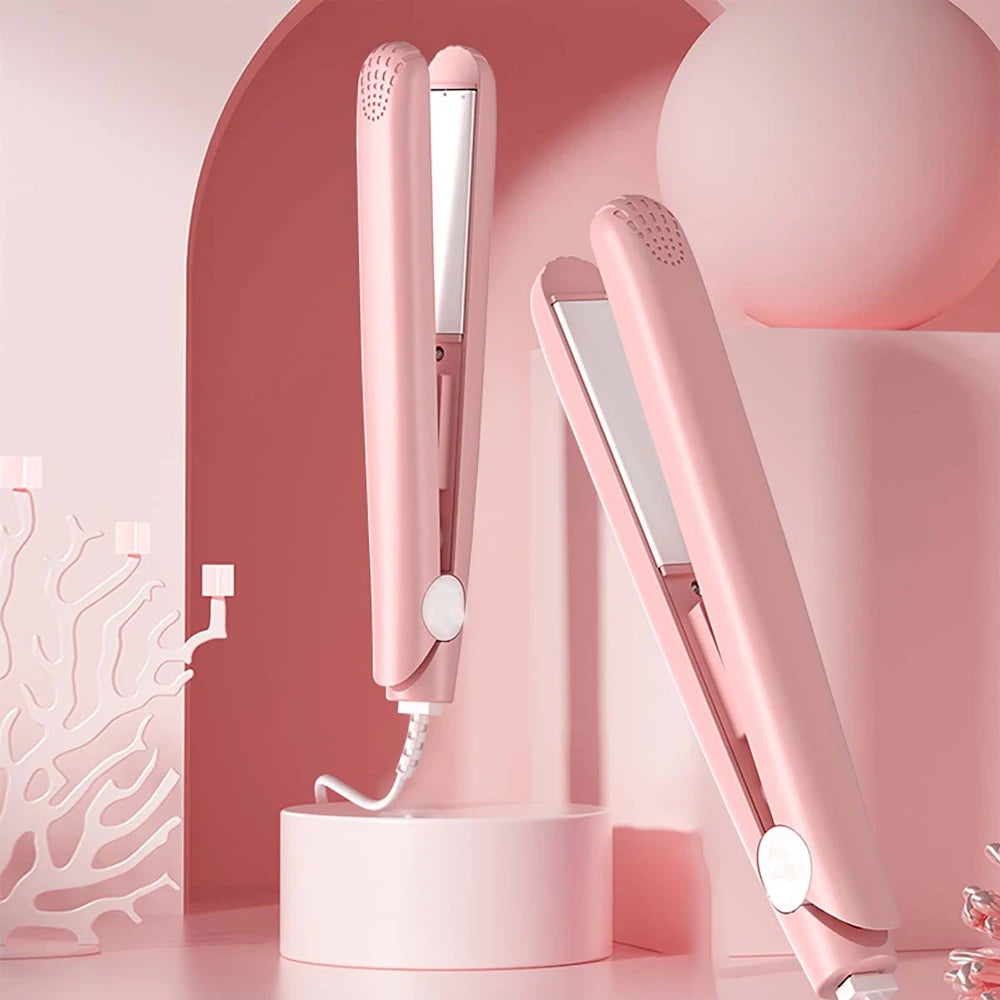 Pink Ceramic Flat Iron Hair Straightener For Smooth Finish Ceramic