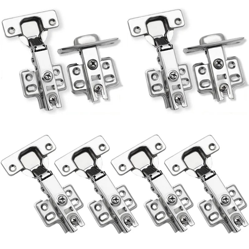 New 4/2/1Pc Stainless Steel Cabinet Door Hinges Hydraulic Damper