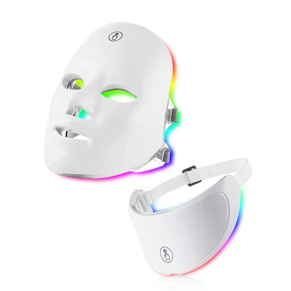 7 Colors LED Facial Mask with Neck Red Light Therapy Mask – Skin Tightening, Lifting & Anti-Aging Stone's Store