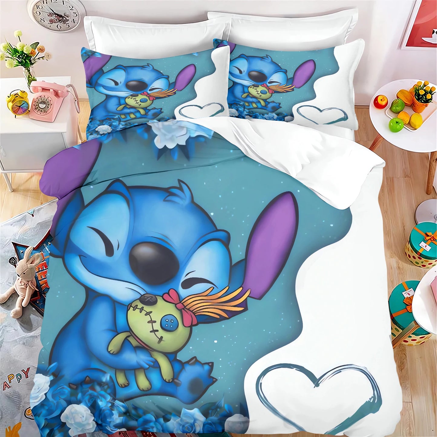 MINISO Cartoon Duvet Cover Set - 3 Pcs, Printed, Home