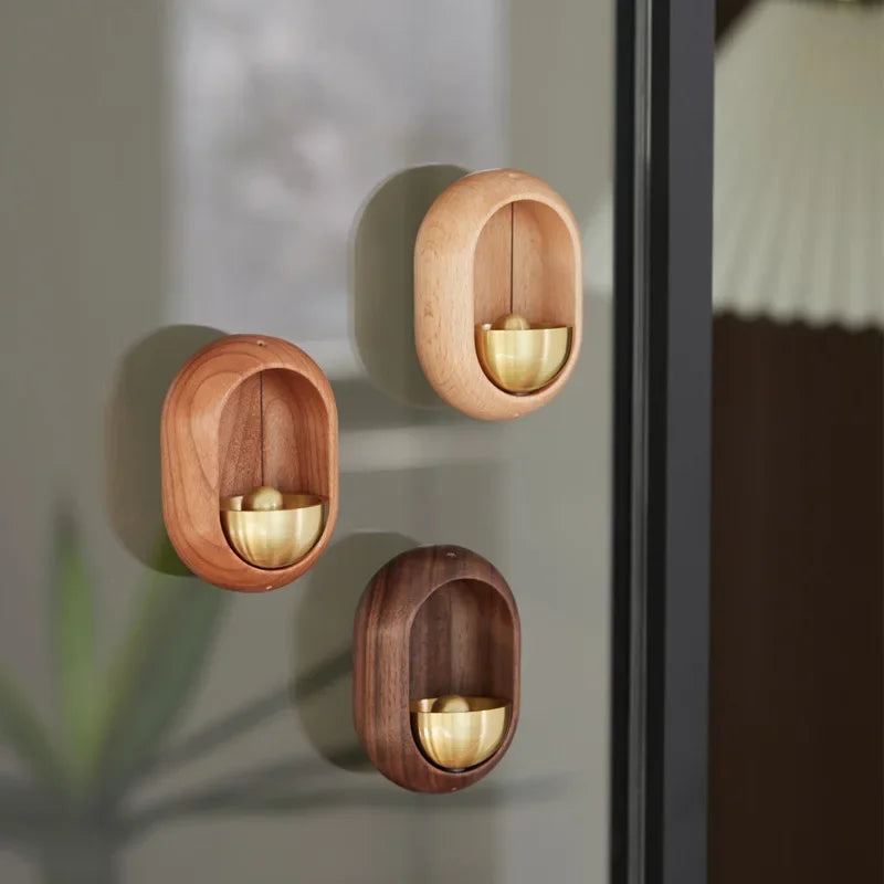 Wooden Wind Chimes Wireless Doorbell Entrance Door Bell Decorative Wind Bell for Home Opening Hanging Decorations