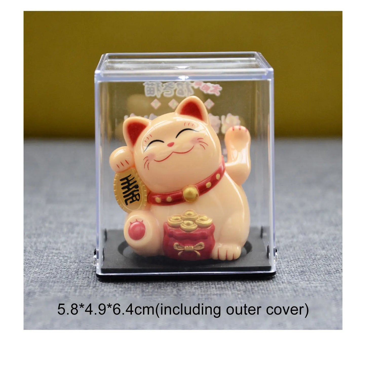 Solar Waving Lucky Cat: Eco-Friendly Maneki Neko for Home and Office Good Fortune