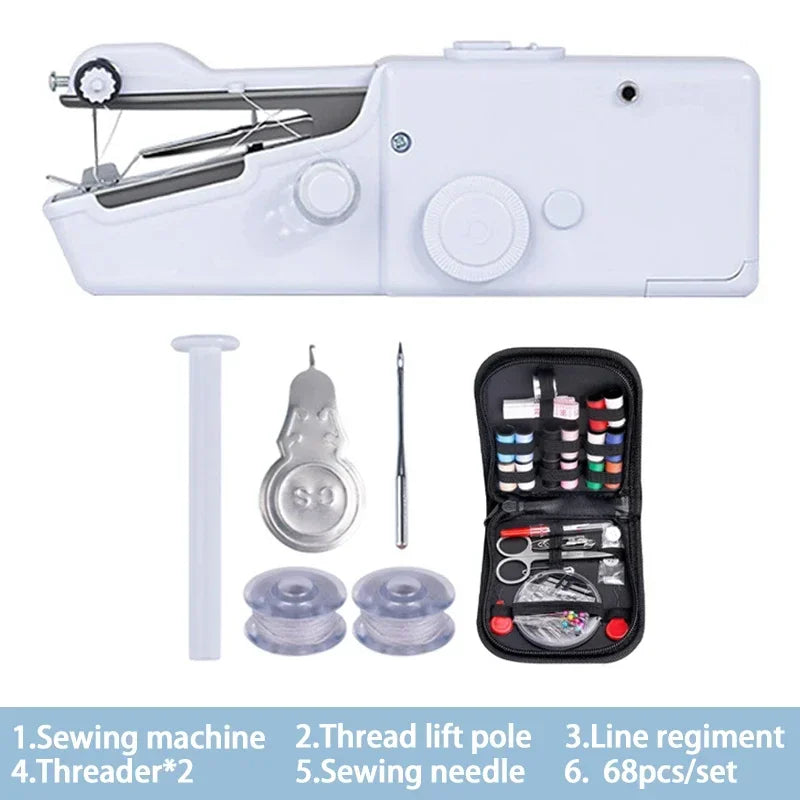 Portable Sewing Machine Manual Domestic Sewing Machine Presser Foot Handheld Rope-free Electric Quick Build DIY Apparel Supplies