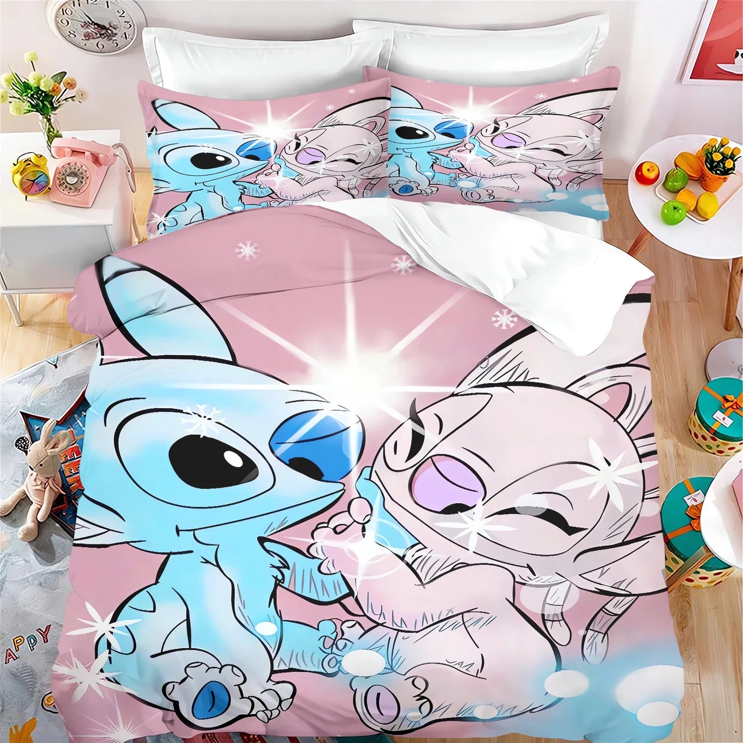 MINISO Cartoon Duvet Cover Set - 3 Pcs, Printed, Home