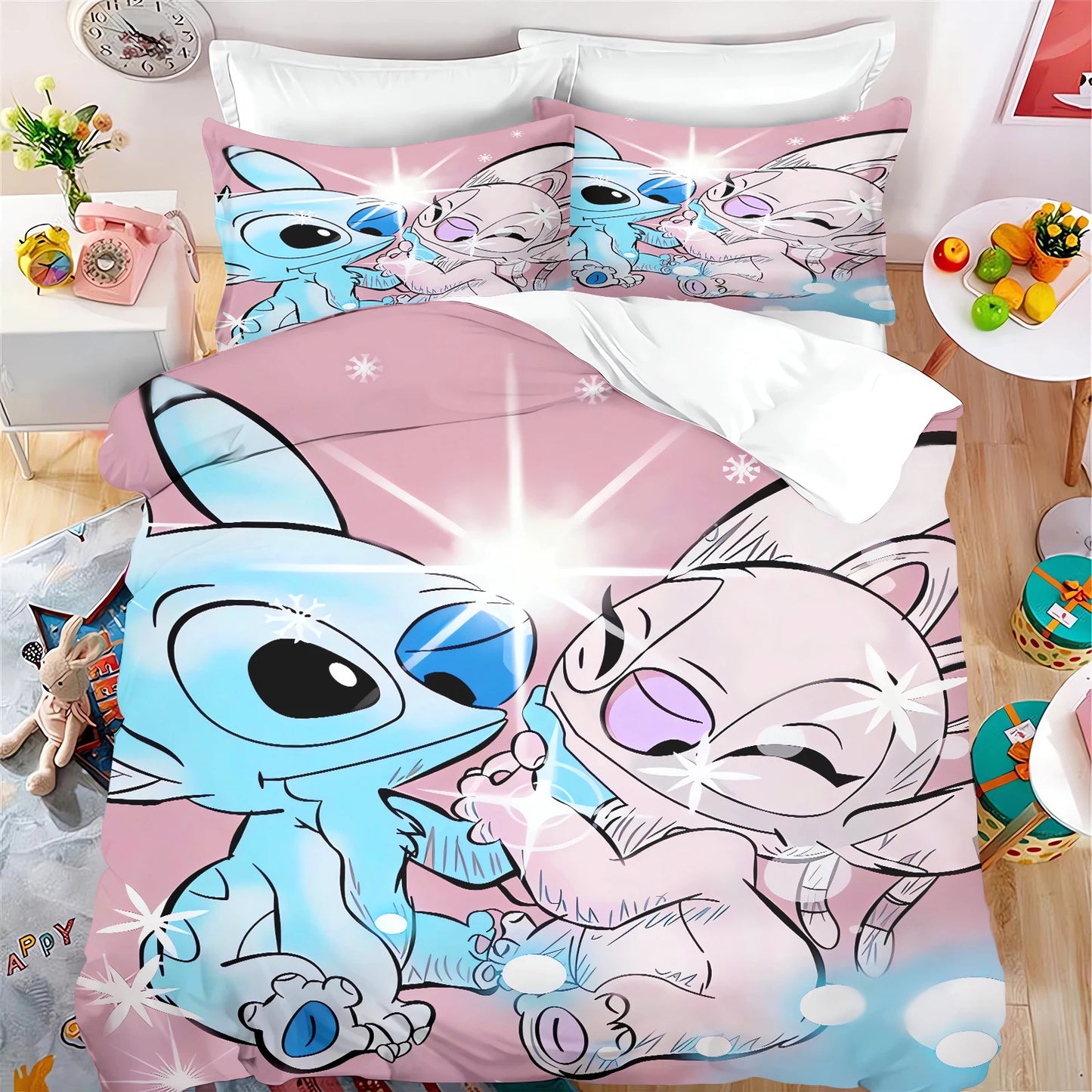 MINISO Cartoon Duvet Cover Set - 3 Pcs, Printed, Home