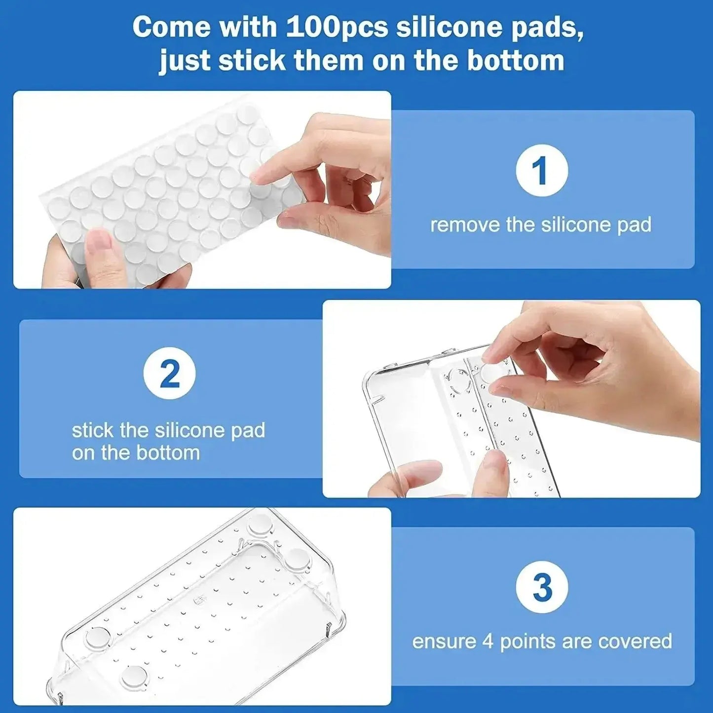 7/14 Pcs Drawer Organizers Set Clear Plastic Desk Dividers Bins
