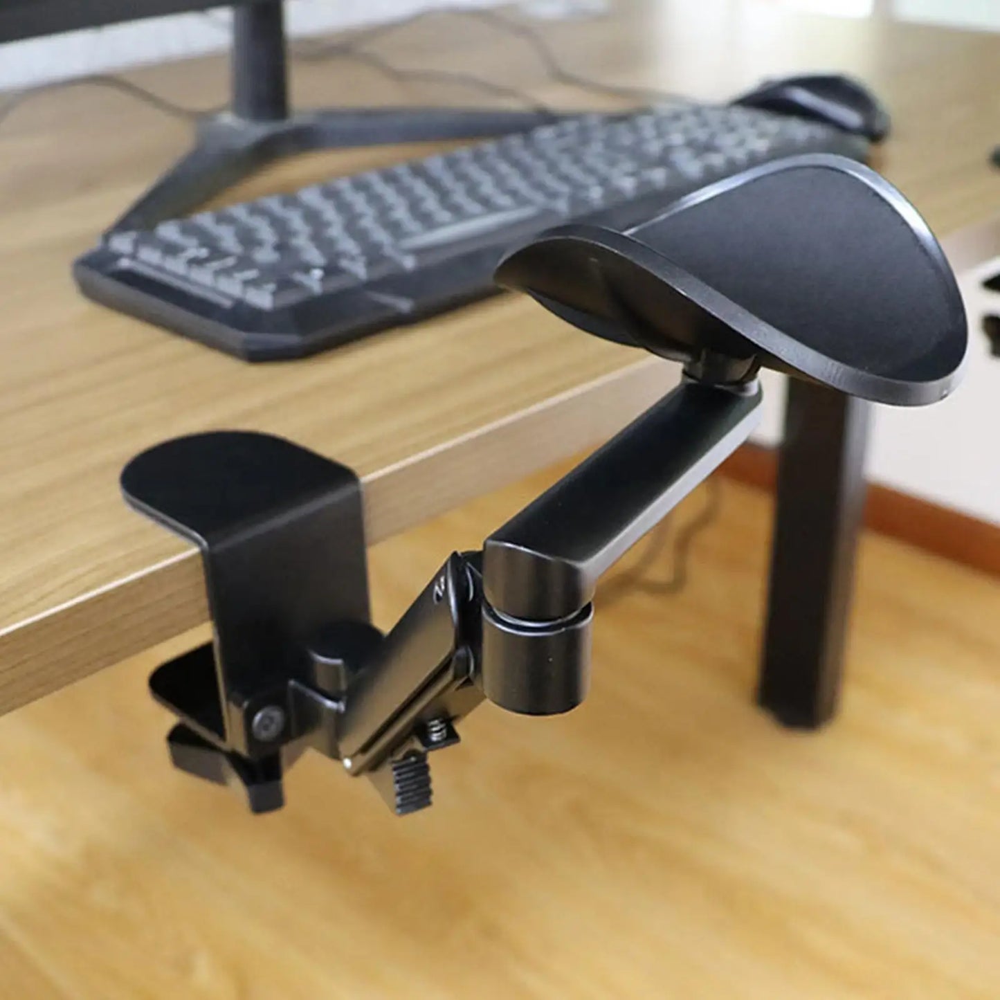 Multifunction Arm Rest Support for Desk Durable Adjustable Wrist Support for Computer Chair Mount Keyboard Armrest Mouse Tray