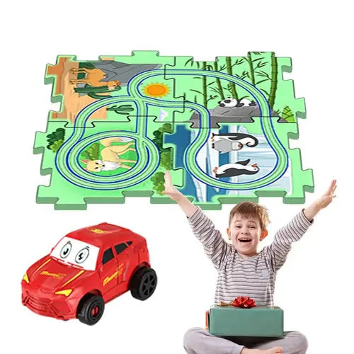 DIY Electric Trolley for Kids - Land-Based Puzzle Race Set