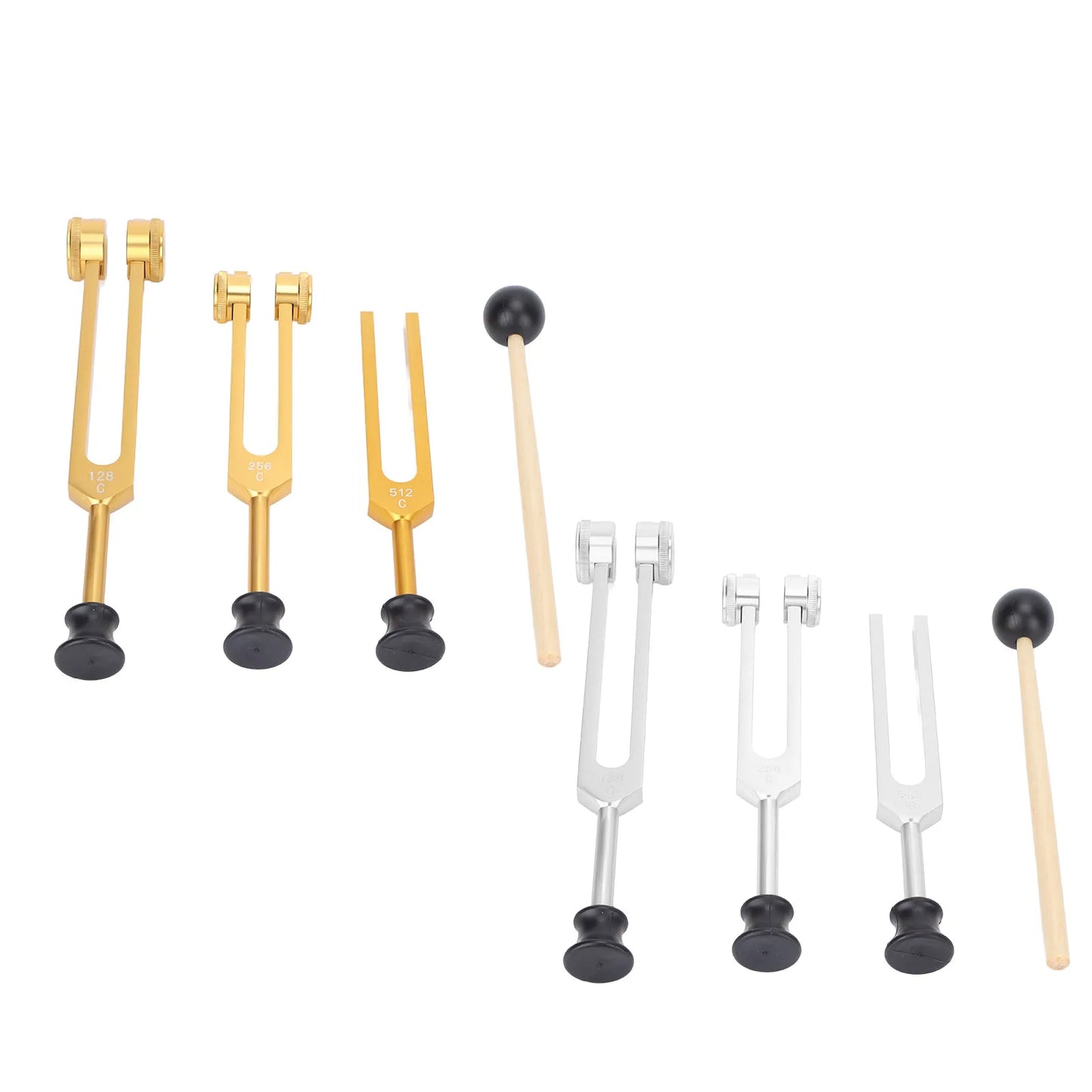 Tuning Fork Healing Instrument 512Hz Aluminum Alloy Relax Tuning Fork Set Corrosion Resistant Portable for Clinical