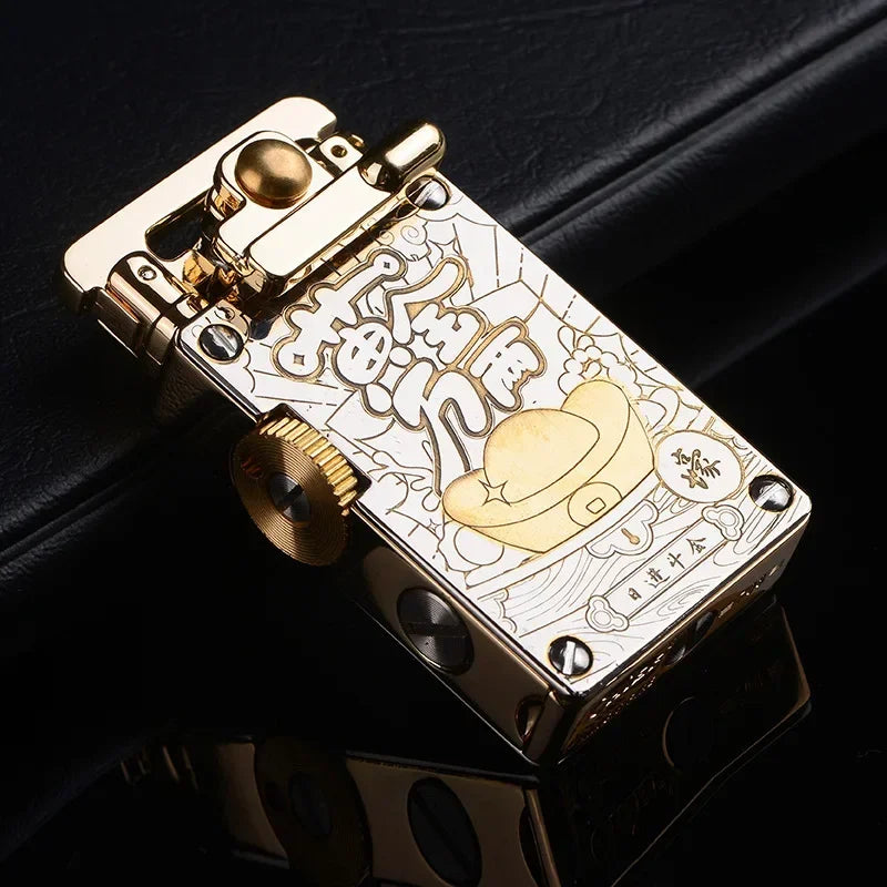 CHIEF New Metal Rocker Kerosene Lighter Creative Rocker Ignition Fashion Leather Lighter High-end Men's Gift