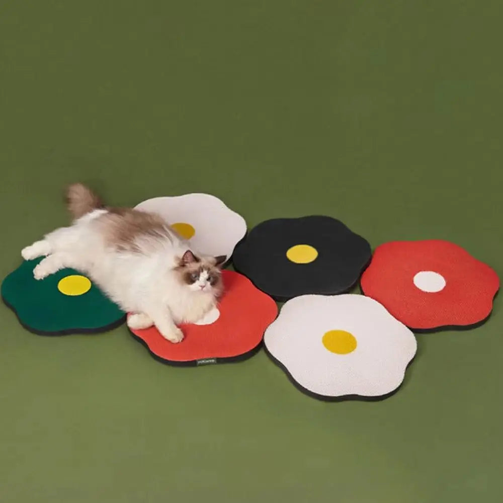 Flower Shape Cat Scratching Board Wall Mounted Detachable Cat Nail File Scratcher Space Saving Wear-resistant