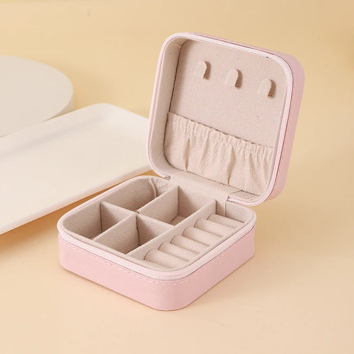 View details for Portable Jewelry Storage Box Travel Organizer Jewelry Case Leather