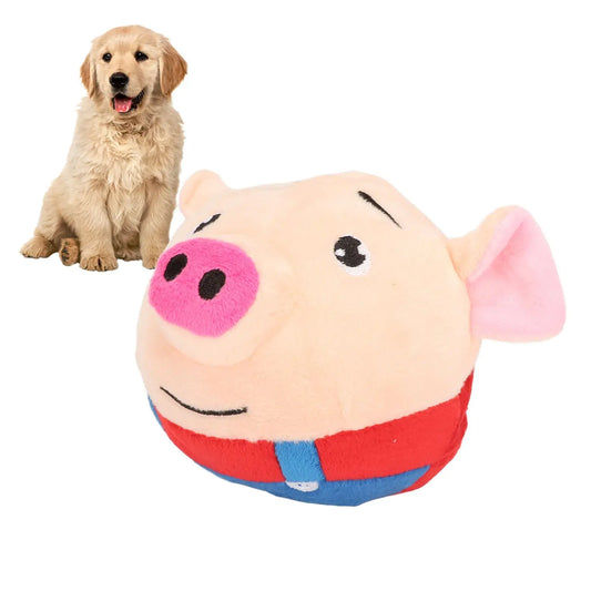 Pet Bouncing Ball USB Rechargeable Interactive Washable Cartoon Pig